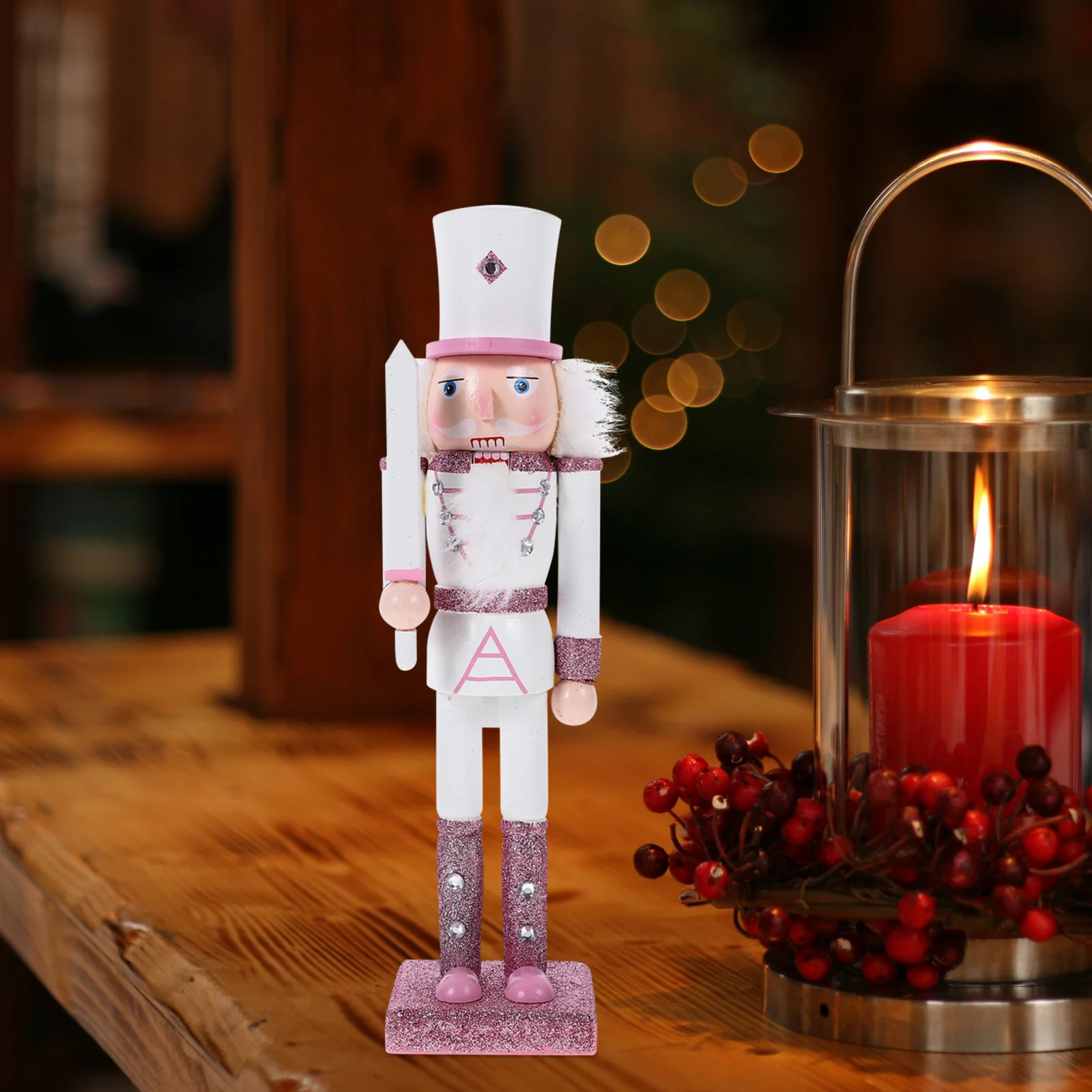 Wood Nutcracker Christmas Decoration Wood Xmas Nutcracker Craft Home Party Xmas Desktop Ornament Christmas Nutcrackers