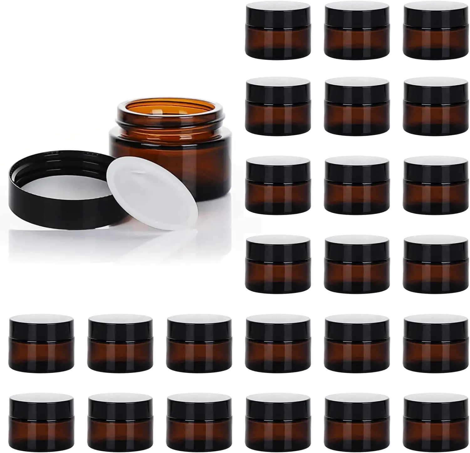 10 stks 5g-50g Amber Bruin Glas Cosmetische Pot Gezichtscrème Flessen Draagbare Reizen Gezichtscrème Cosmetische container Accessoires