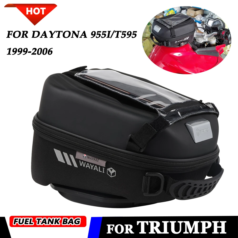 

For TRIUMPH Daytona 955i T595 1999 - 2003 2004 2005 2006 Fuel Tank Bag with Tank Adapter Ring Navigation Package Storage Bag