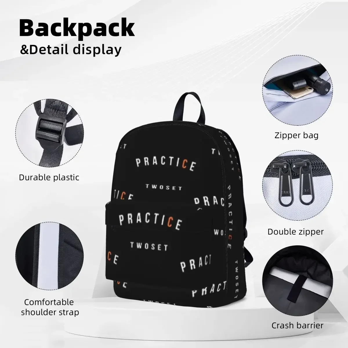 Vitntage TwoSet Violin Merch Practice Backpack Boy Girl Bookbag Children School Bags Kids Rucksack Laptop Rucksack Shoulder Bag