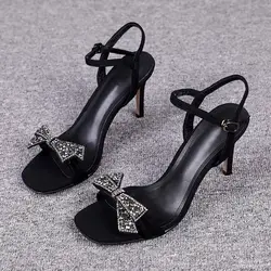 Women's Summer Sandals Ladies Luxury Elegant Black Casual Barefoot Outdoor Fashion Wedge High Heeled Open Toe Shoes For Women