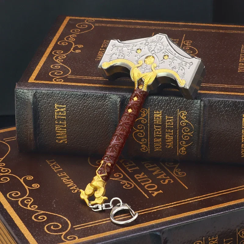 The Hammer of Thor Sword Model Keychain for Boys, Periferia de Jogo, God of War, Material Metálico, Brinquedos de Arma, 13cm, Presentes de Jogo