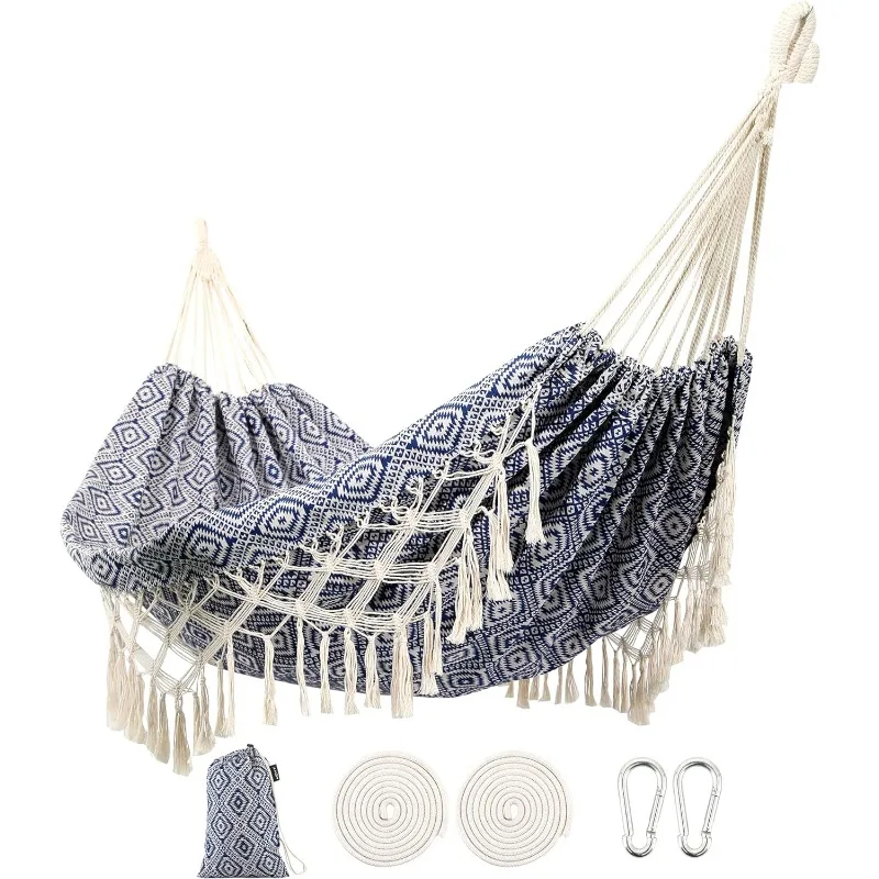 

Backyard Hammock with Tassels,Garden Hammocks with Portable Carry,Bag Deluxe Macrame Fringe for Patio,Garden,Backyard,Beach