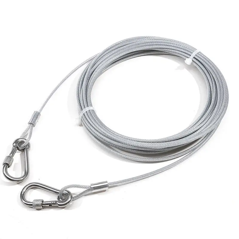 Dog Strap Yard Walking Insurance Lightweight Wire Rope Dog With Premium Clip For Dogs Under 250 Lbs Dog Tie Out Cable 2m 3m 6m