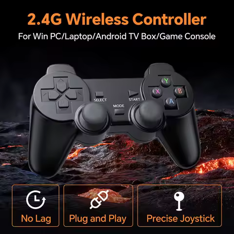 2.4G Wireless Controller Gamepad for Win PC/Laptop/Retro Game Console/TV Box/Gaming HDD/Android Phone Precise Joystick No Lag