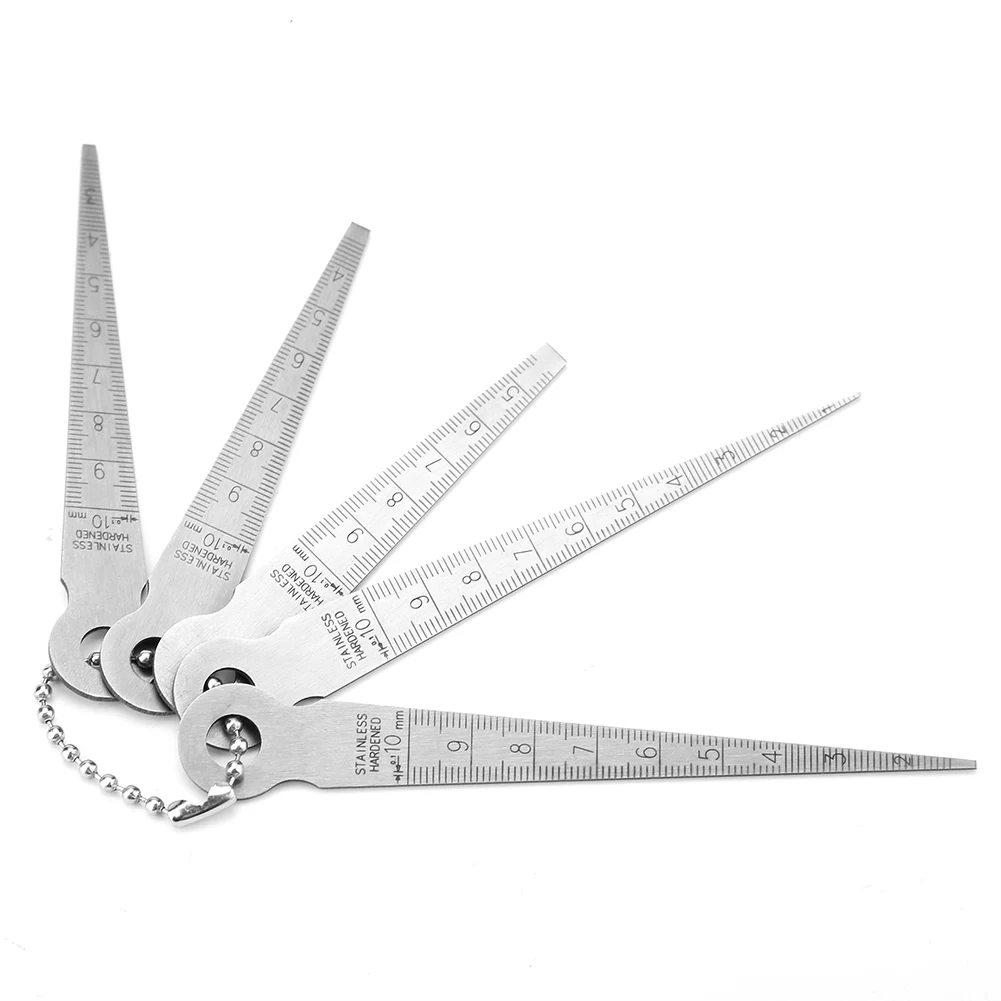 5pcs Feeler Gauge Tapered Ruler Hole Inspection Measuring Tool Triangular Wedges Ruler Inspection For Measurement Tool 1-10mm