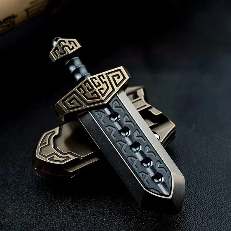 Tai'a Sword Metal Mechanical Fingertip Push Card Ancient Style Decompression Trendy Play Desktop Toy Gift