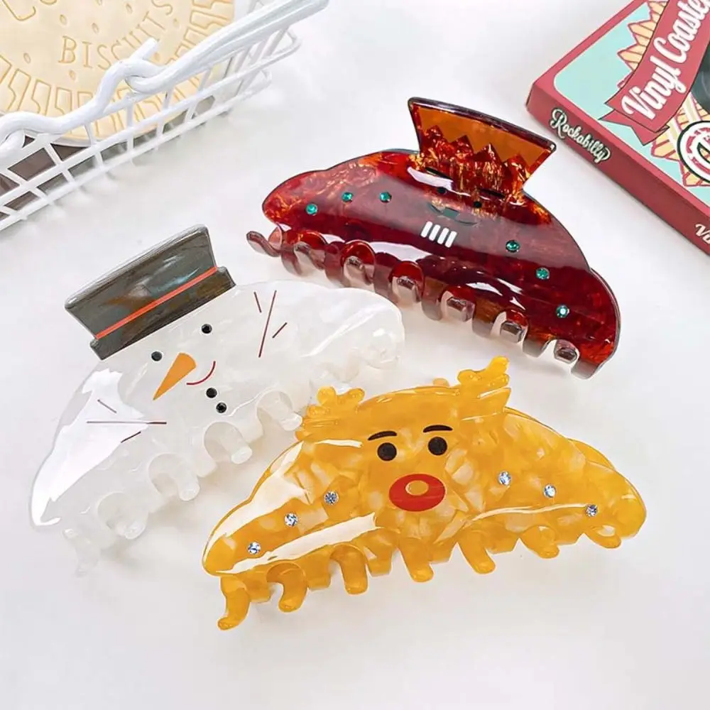 

Creative Deer Christmas Elk Hair Claw Penguin PVC Santa Claus Shark Clip Mid Size Korean Style Snowman Hair Clip Daily