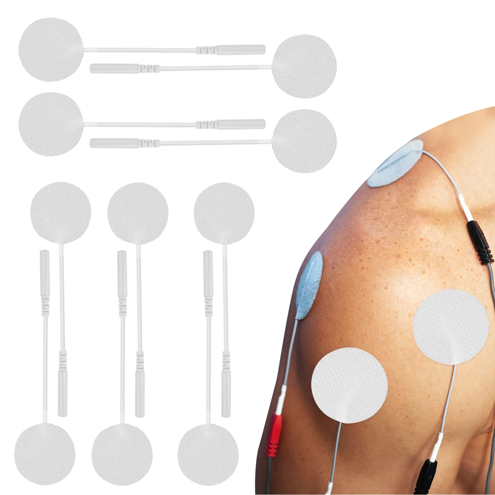 

10 pcs Electrode Pads: Self-Adhesive Round Massage Therapy Pads For Body Neck Back Pain Relief Replacement Pads For Pulse