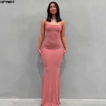 Satin Slip Sleeveless Backless Slim Sexy Maxi Dress 2022 Spring Women Party Y2K Concise Bodycon Elegant Dresses Female Clothing 6