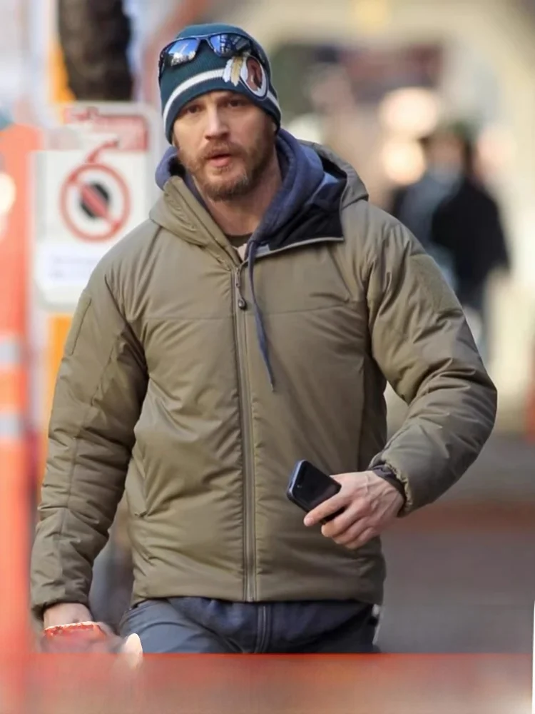 معطف شتوي من Thiened للرجال في الهواء الطلق من Jaet مصنوع من القطن المقاوم للرياح للدفء للشباب عصري طويل بقلنسوة ومناسب بشكل منتظم لون نقي #1