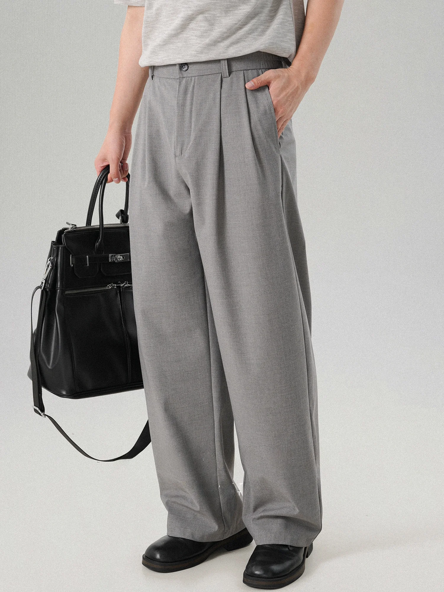 High Waist Straight Leg Modal Blend Casual Pants Breathable Lightweight Drapey Loose Fit Youth Summer Fashion Trousers