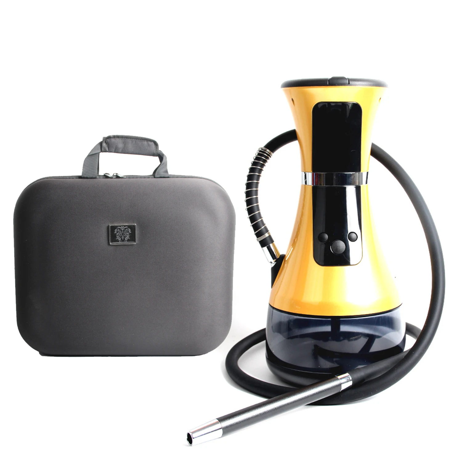 Portable Acrylic Electric Hookah Shisha Set Battery Ultra Long Endurance LED Display with Storage Bag