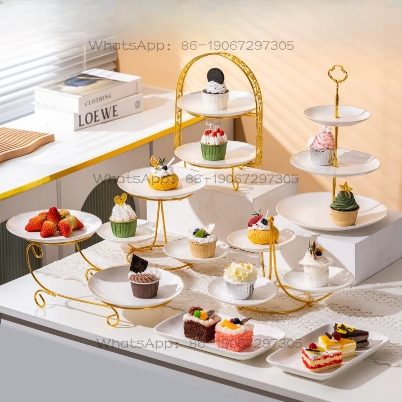 Light Luxury Multi-layer Fruit Dessert Table, Pastry Display Stand, Tray, Afternoon Tea Break Set