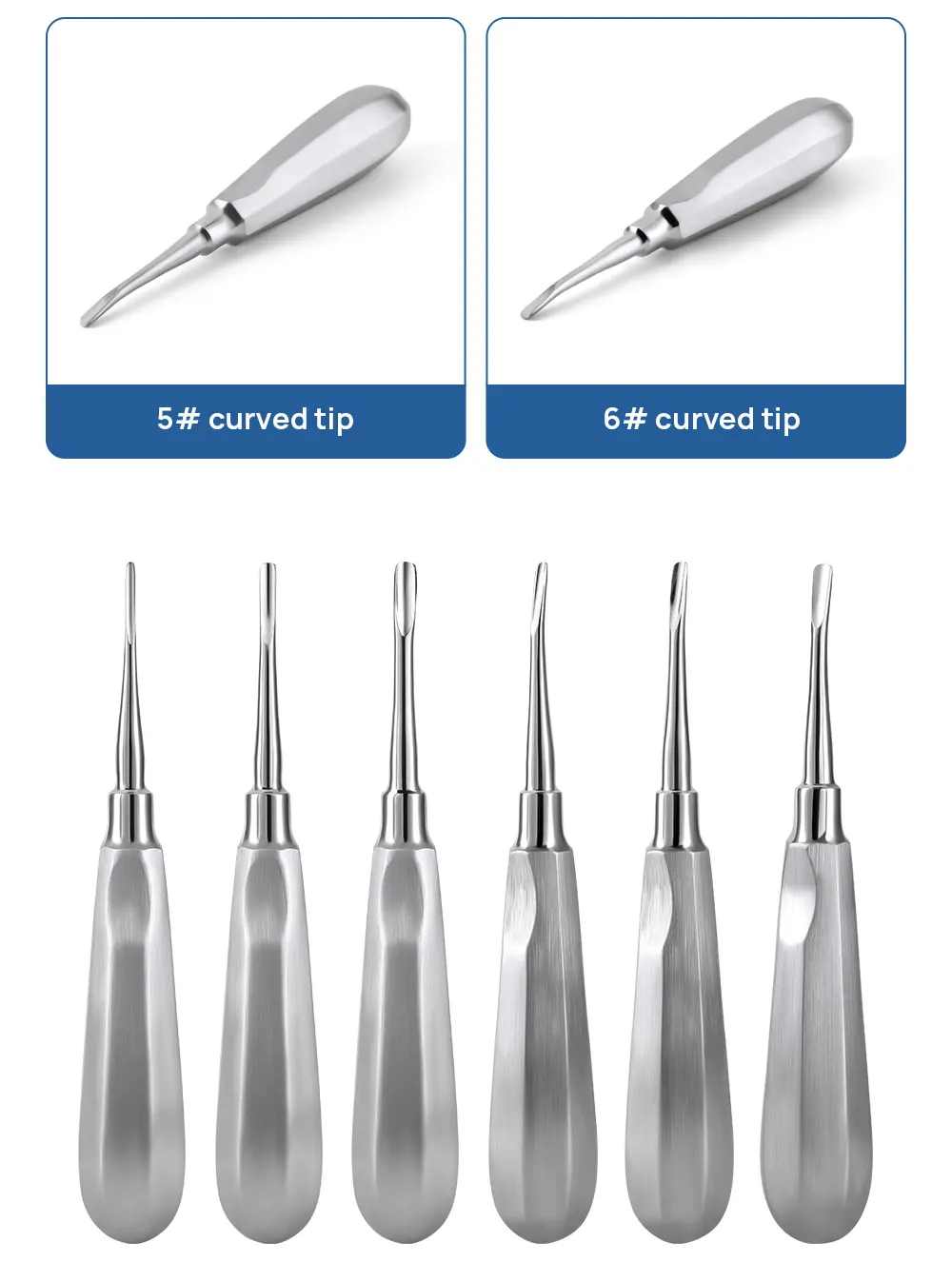 Set AZDENT Dental Zähne Aufzug Chirurgische Zahn Extraktion Werkzeug Gerade Gebogene Edelstahl Zahnmedizin Labor Instrument Zahnärzte – Detail 4