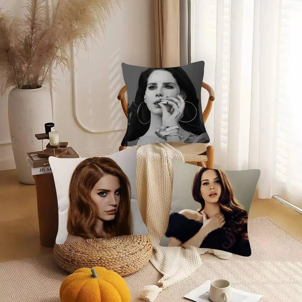 Singer Lana Del Rey Cute Cartoon Two-dimensional Pillowcase Bedroom Sofa Cushion Cover Nap Pillow Cover