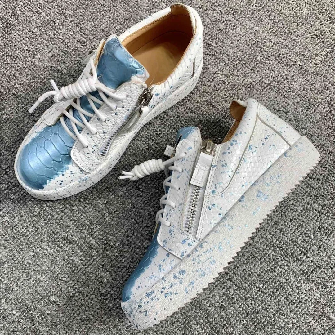 

New Fashion Casual Sneakers for Men Brand Designer Women Tennis shoes Luxury Real Leather GZ Loafers Sports shoes 35-48 G0012