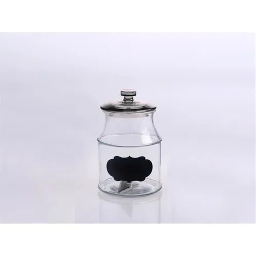 Zücev 12x19 cm. Single Brown Softcover Glass Jar Canıster-40