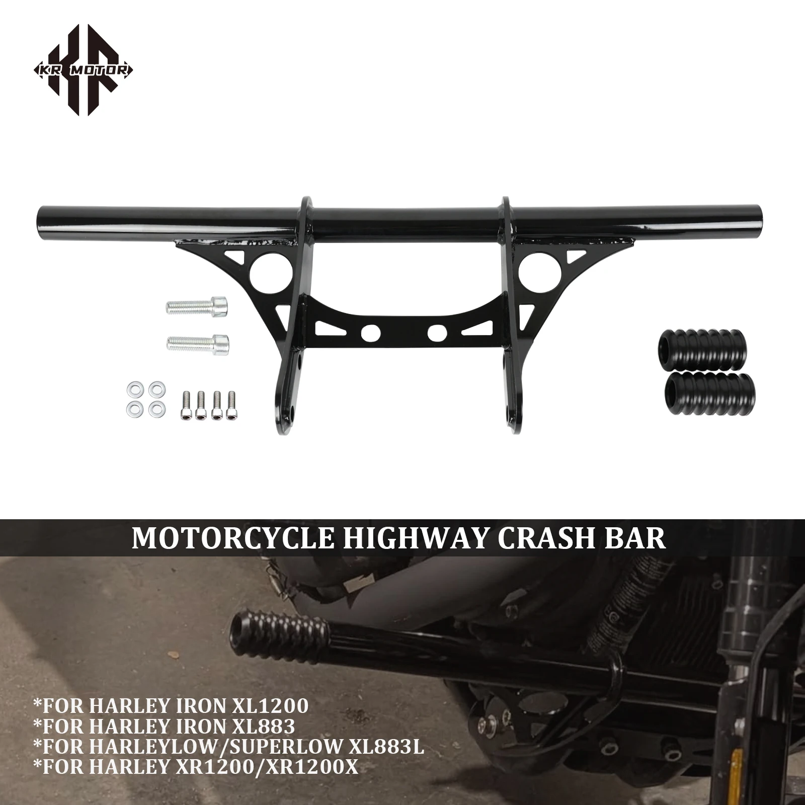 Fits For Harley Sportster XL883 1200 Iron Custom 2004-2022 Motorcycle Front Highway Engine Guard Crash Bar Falling Protection
