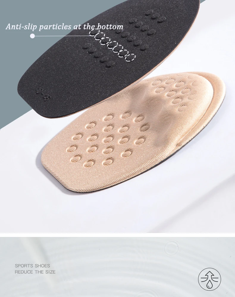 Vorfußpolster für Damen, hohe Absätze, halbe Einlegesohlen, rutschfester Vorfußschmerzlinderungseinsatz, Schuhgröße reduzieren Füllstoff für zu große Schuhe – Detail 10