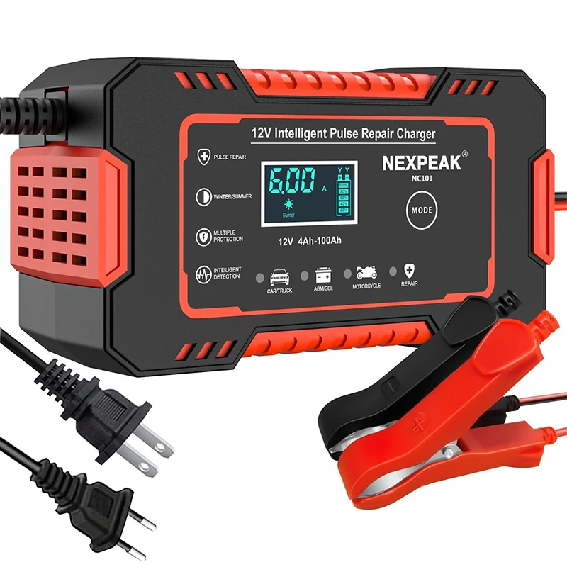 

Быстрое зарядное устройство 12 В, 6 А, универсальное умное зарядное устройство с импульсным ремонтом, автомотоцикл, AGM GEL, влажная и сухая батарея, обслуживание