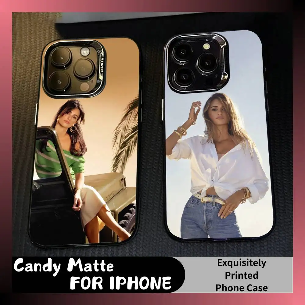 

90S Beauty P-Penelope C-Cruz Sanchez Phone Case For iPhone 16 17 15 14 12 13 Pro Max Black Candy Matte Shockproof Cover