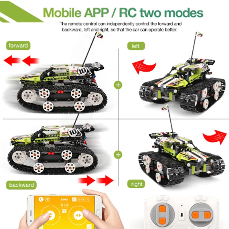 Mal King 13023 Bouwstenen Elektrische Afstandsbediening Bijgehouden Off-Road Voertuig Rc Auto Kinderen Assembleren Educatief Speelgoed