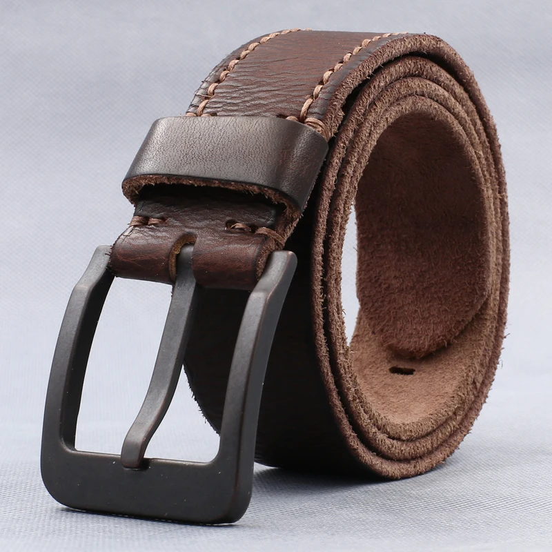 

Men's belt pin buckle first layer cowhide casual belt men's genuine leather middle-aged belt handmade jeans with genuine cowhide