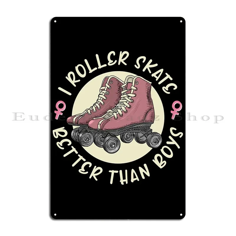 Roller Skating Metal Sign Wall Mural Wall Decor Designs Party Retro Tin Sign Poster