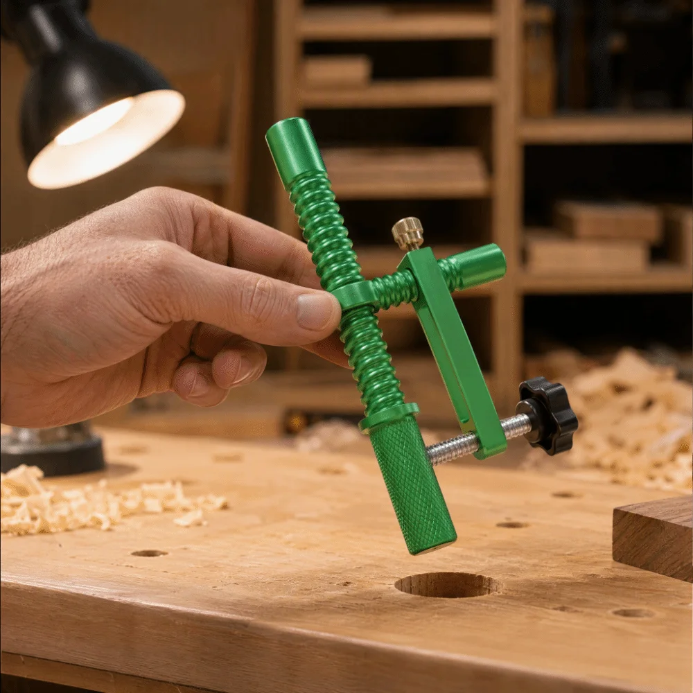 Aluminum Alloy Bench Dog Clamp 60mm Clamping Range 20mm Dog Bore Desktop Woodworking Clamp Lightweight Design