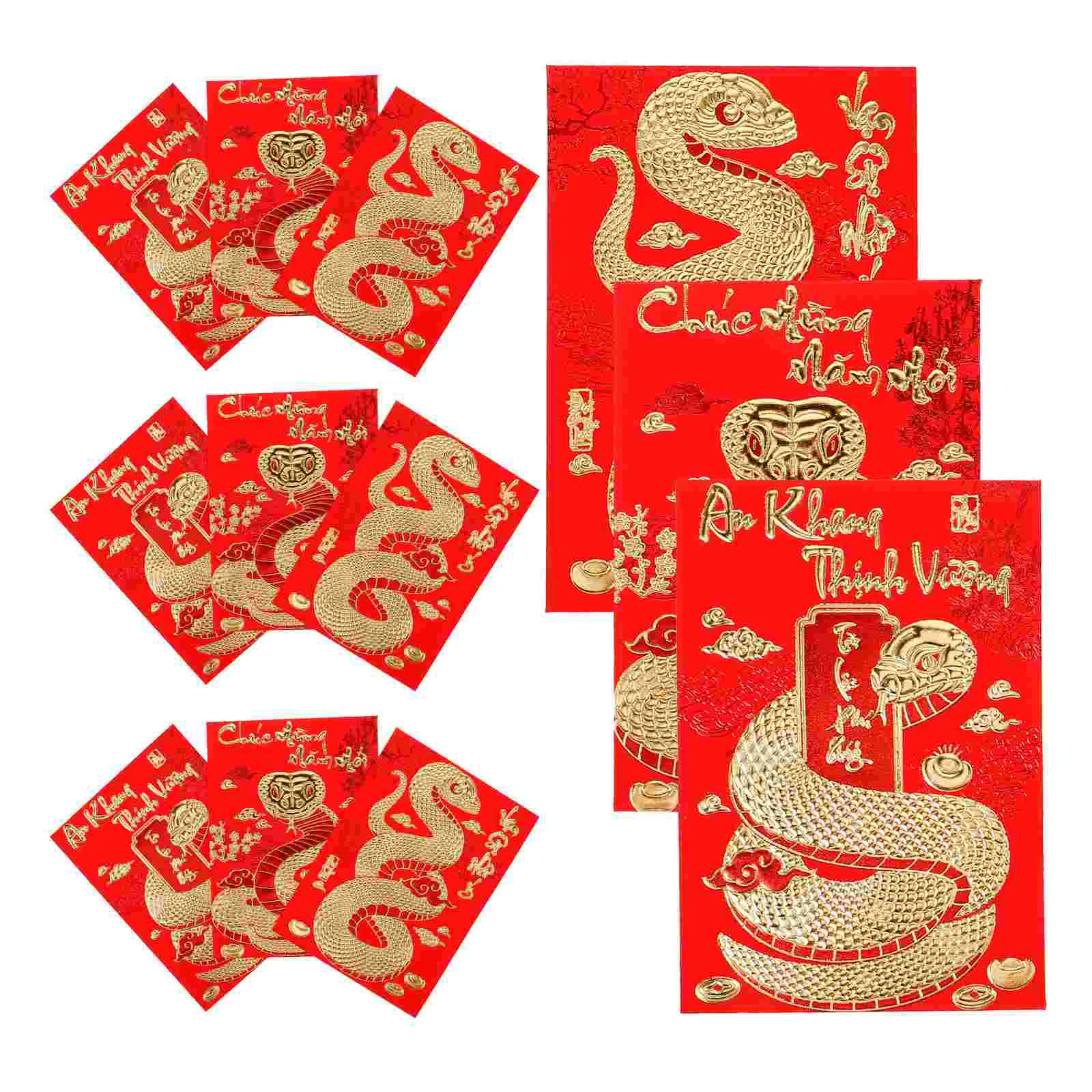 

18 шт. Весенний фестиваль Змеи, красный конверт, конверты для денег, новые конверты, вьетнамские карманные подарочные пакеты, украшения
