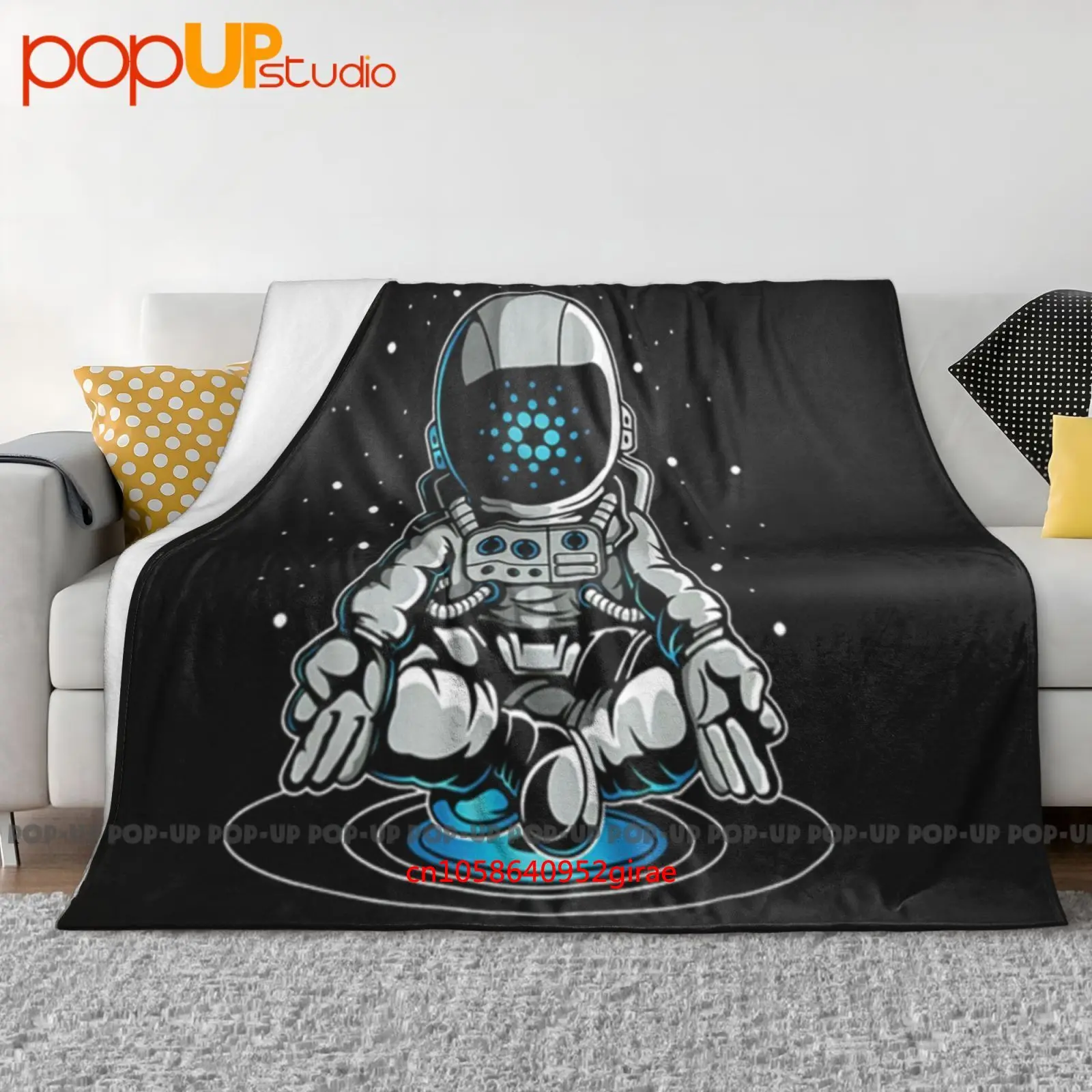 Cool Cardano Space Suite Ada Coin بطانية فائقة النعومة وغطاء أريكة شتوي وأغطية سرير