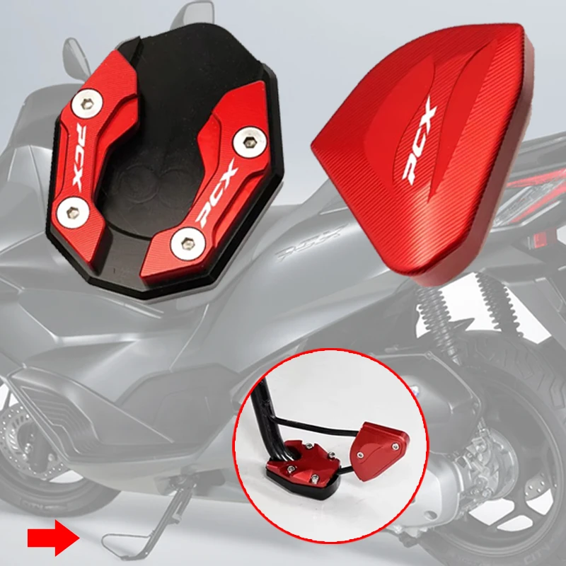 

Motorcycle CNC Aluminum Plate Kickstand Extension Side Stand Enlarge Accessories Fit For Honda PCX 160 150 PCX160 PCX150 PCX125