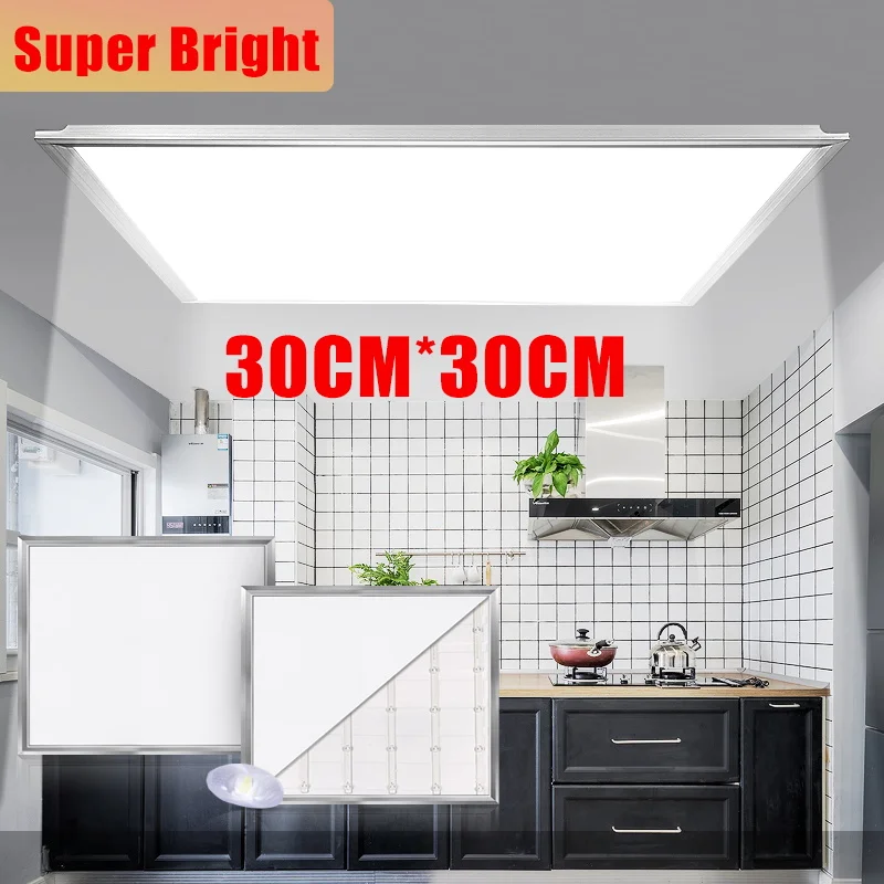 luz de painel quadrada ultra fina led iluminacao interior do teto superficie montada luz plana 220v 300300 mm 01