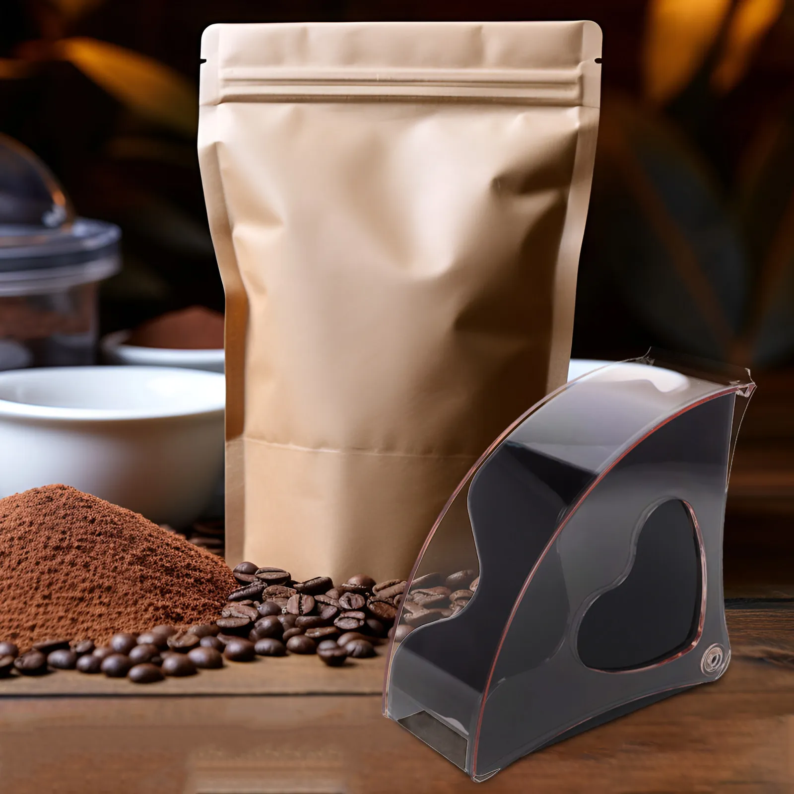 Countertop Coffee Filter Stand Pc Material Large Capacity Compact Filter Paper Holder for Home Kitchen Office Coffee Bar