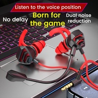 3.5mm Wired Headphones Gaming Headset Bass Stereo HiFi Gamer Earphones Noise Cancelling Earbuds In-ear Handfree With Dual Mic