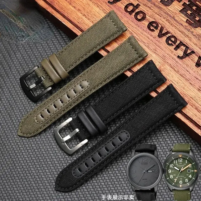 Nylon Canvas Watch Strap For Seiko No. 5 PROSPEX SRPC31J1 SSC295J1 Watch Band Citizen Tissot 21mm 22mm Outdoor Sports Bracelet