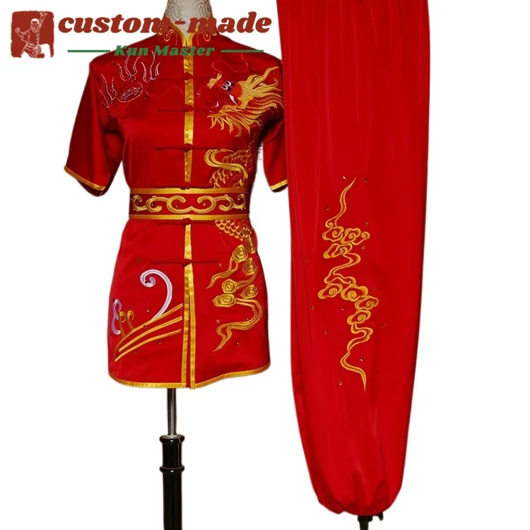 

Custom Martial Arts Uniform Kung Fu Suit with Dragon Embroidery Southern Fist Long Fist Reinforced for KungFu Forms Competition