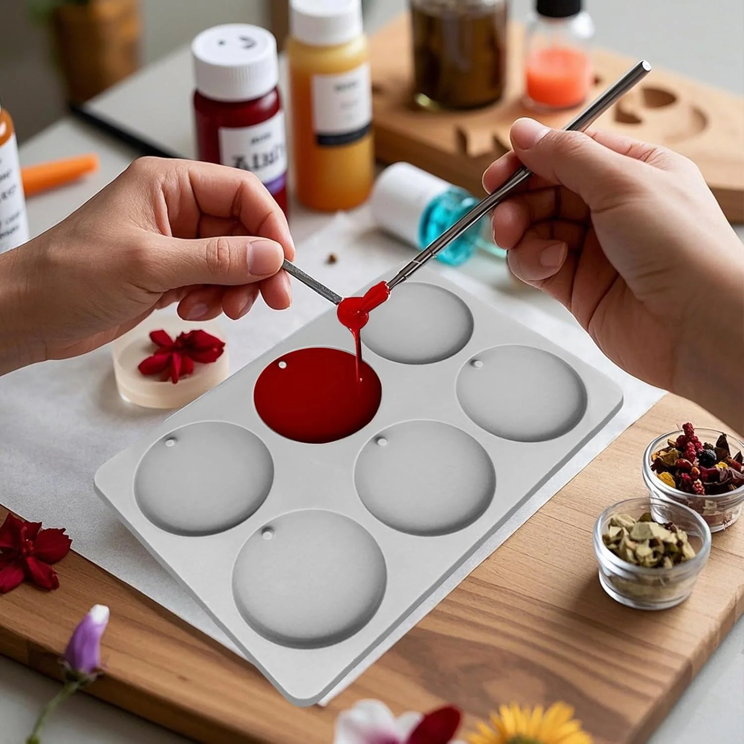 แม่พิมพ์ซิลิโคนแบบวงกลมแบนสําห - Candle Molds บทวิจารณ์และราคา