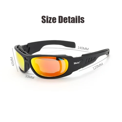 Imagen 2 del producto Daisy C6 Gafas de sol polarizadas militares para hombre, a prueba de balas, airsoft, Gafas de tiro, lente de humo, Gafas de ciclismo para motocicleta
