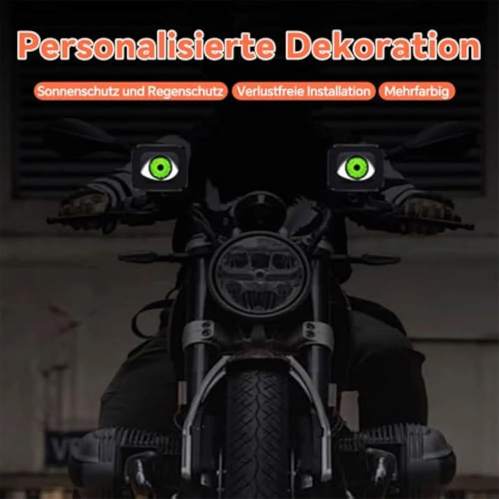 Motorcycle Eyes Lights 12-36V Remote Control Dynamic Motorcycle Eyeball Glowing Lights For Electric Bicycles Tricycles Golf Cart