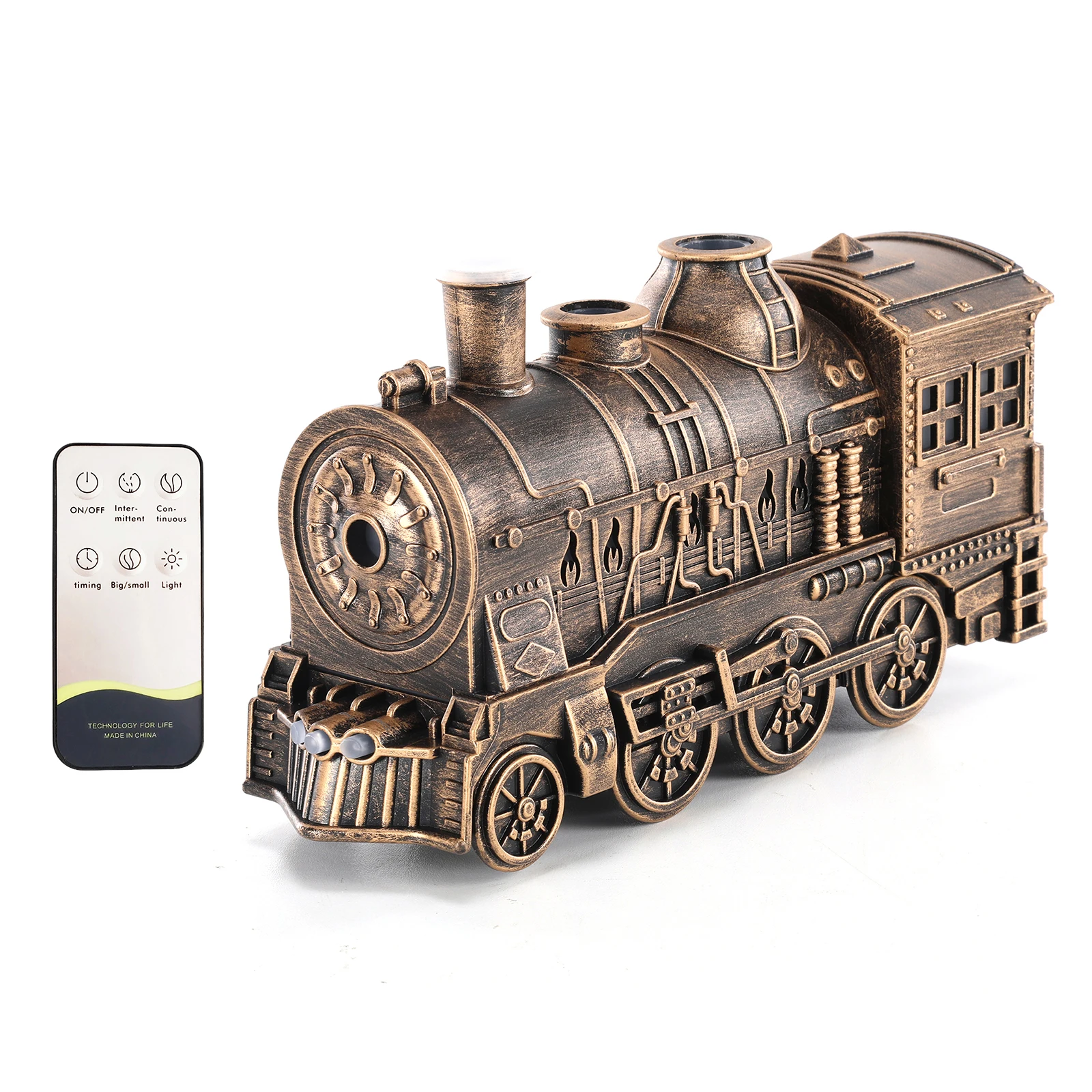 300ml Retro Train Ultrasonic Aroma Diffuser USB Powered Aromatherapy Humidifier Dual LED Auto Shut-off