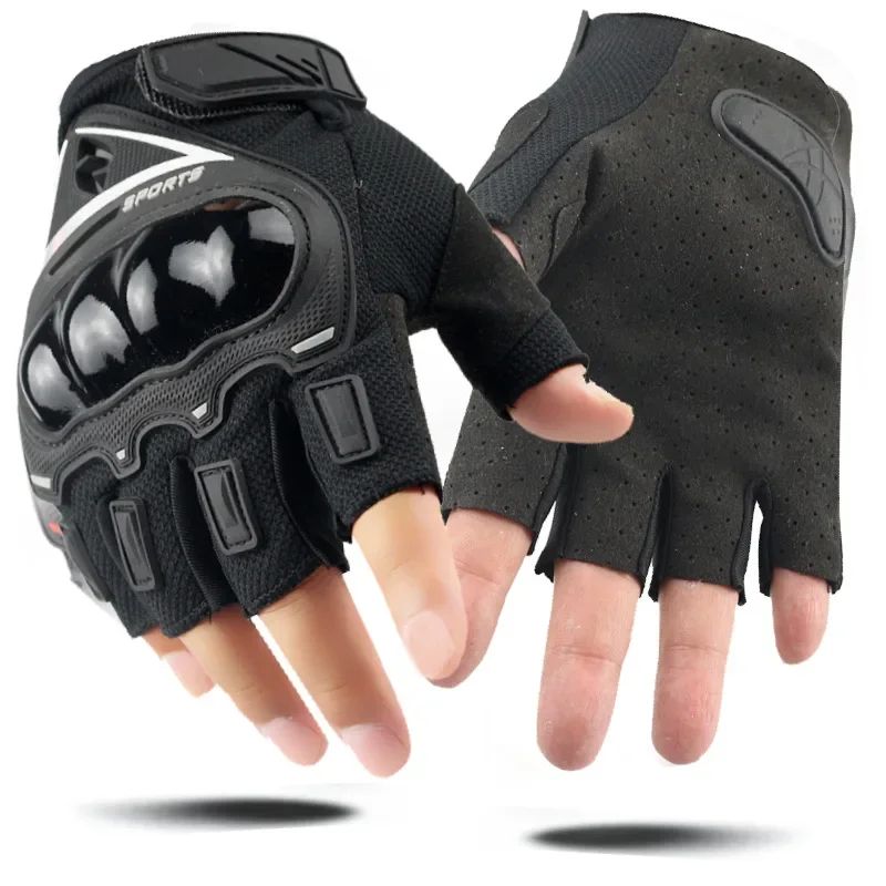 Cross Border Riding Gloves Motorcycle Men's Summer Half Finger Racing Rider Motorcycle Carbon Fiber Protective Gloves