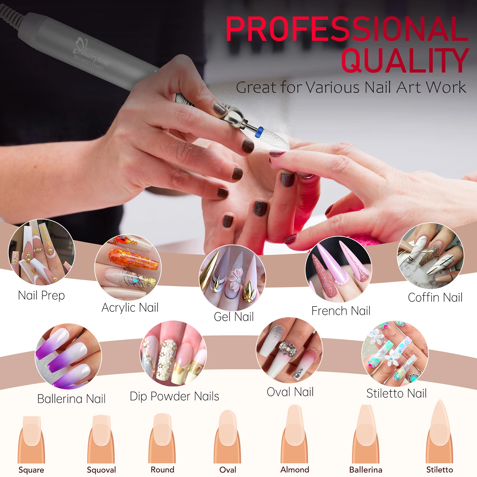 STLF Factory E File Kit trapano elettrico elettronico senza fili per unghie Strumenti per lucidare manicure per unghie