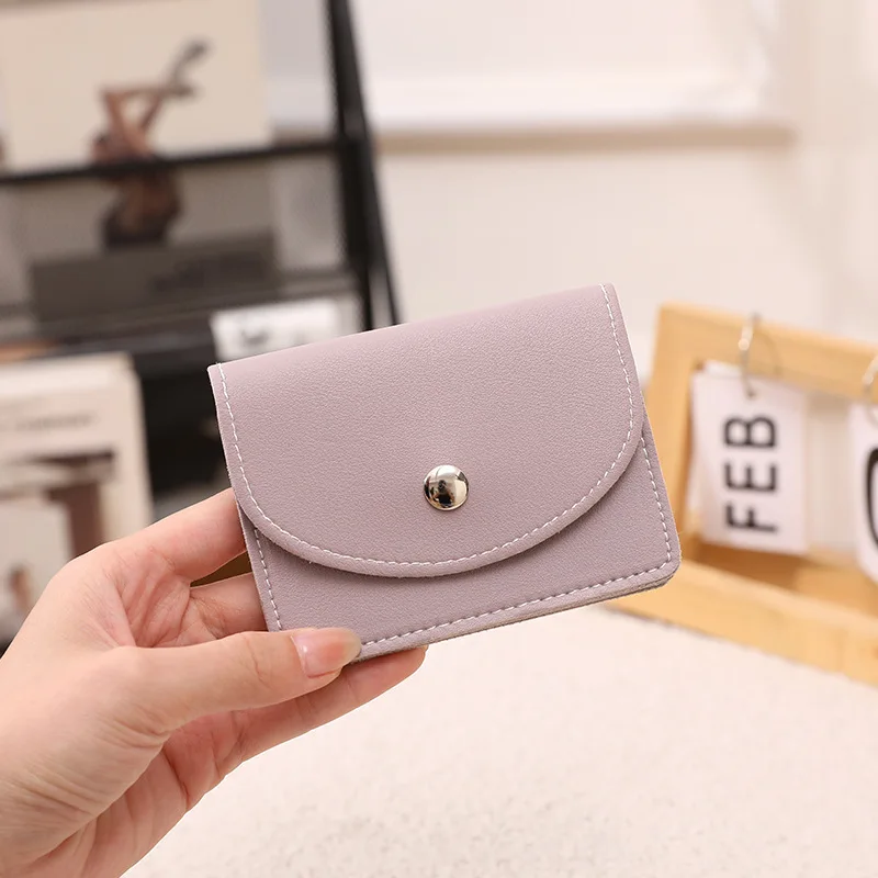 Women Snap Button Coin Purse Female Mini Flap Card Holder Ladies Cute Small Wallet Casual Daily Pocket Pouch Clutch Bag