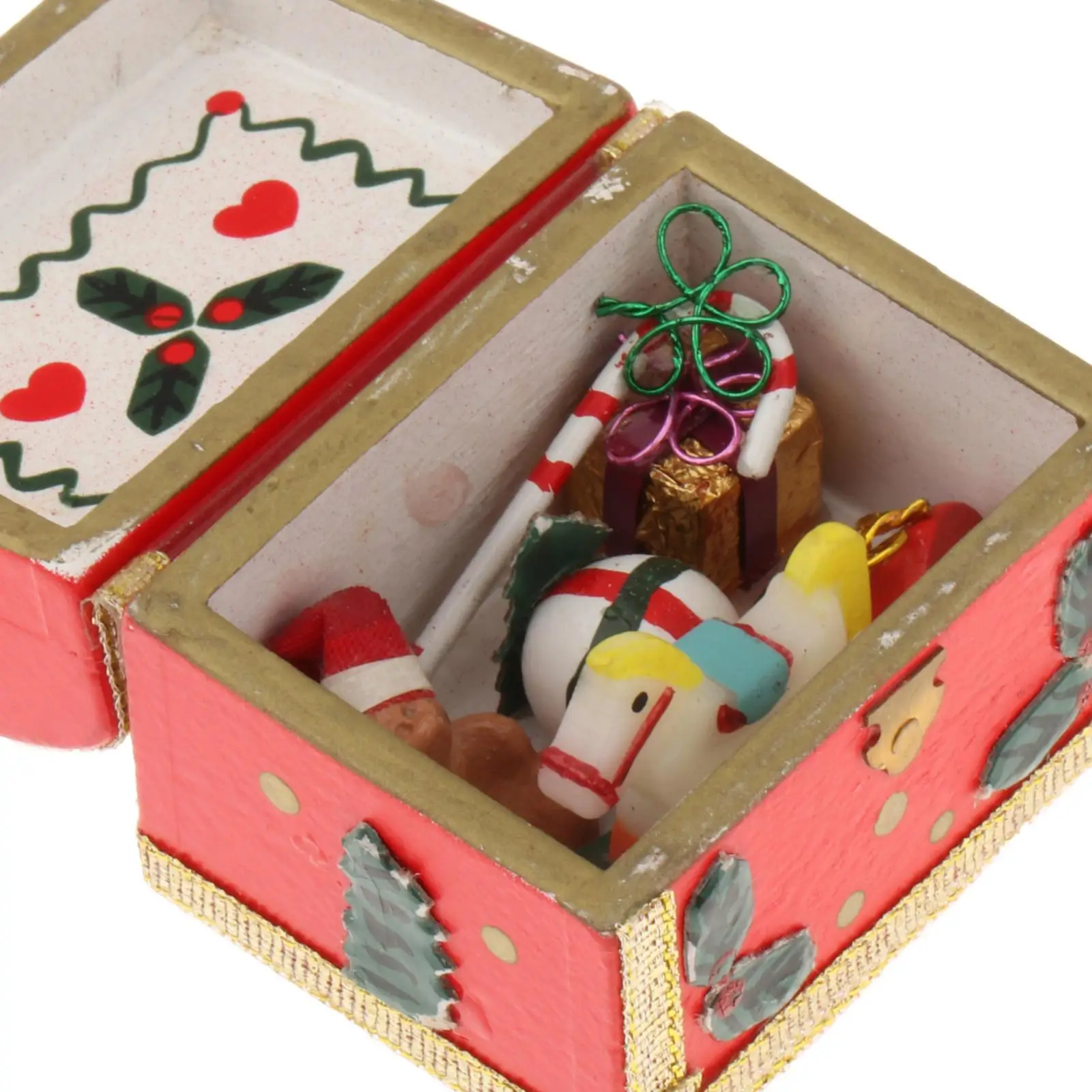 1/12 Scale Miniature Christmas Chest for Diorama Miniature Scene Dollhouse