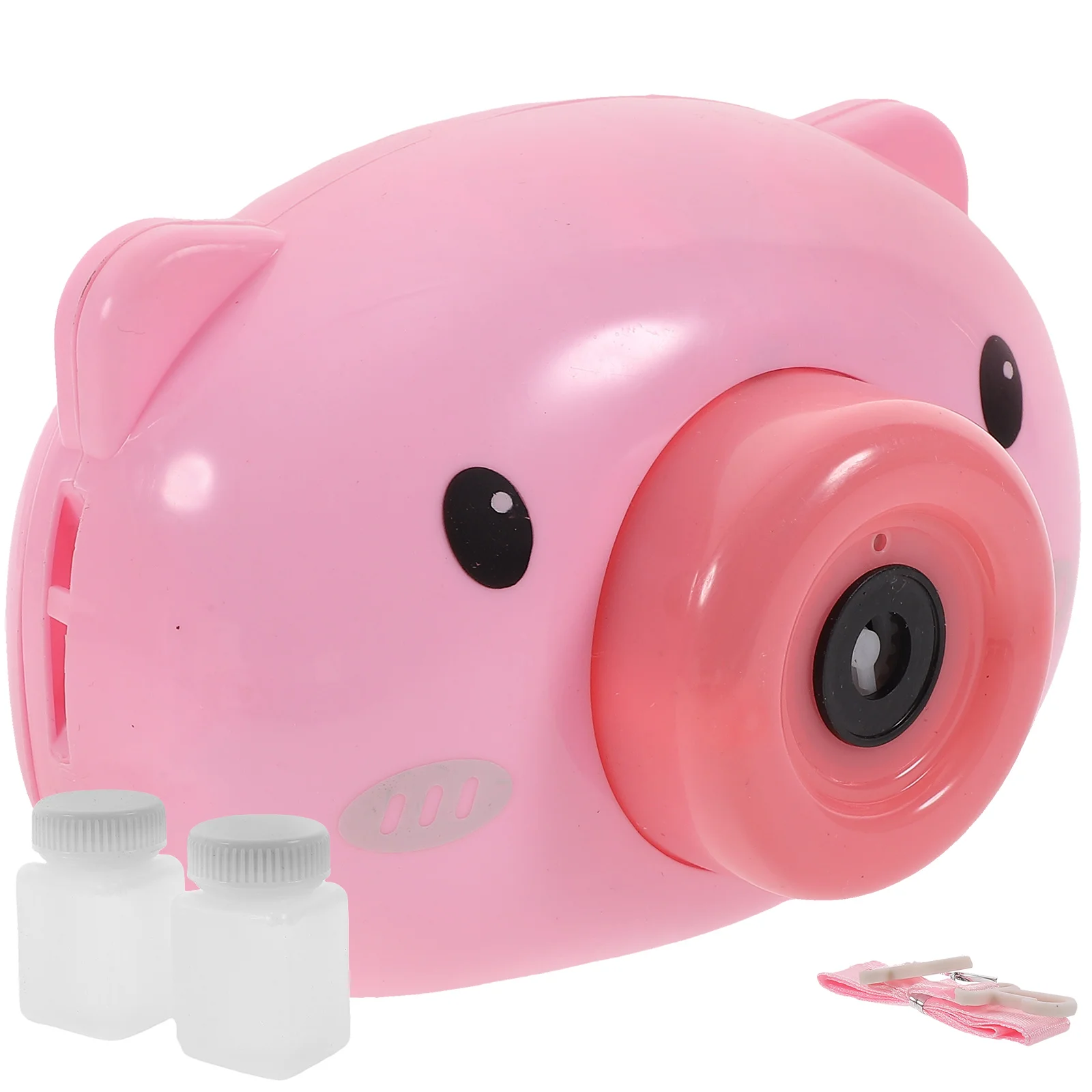 1 Set elektrische Seifenblasenmaschine Kit Cartoon Schwein geformt Abs Material rosa für Kinder Mädchen Freunde Familie im Freien