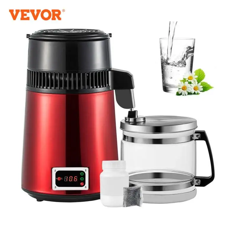 VEVOR 4L Reines Wasser Brennerei Wasserfilter Filter Dispenser Trinken Flasche Weichmacher Temp Display Überhitzen Schutz Home Appliance