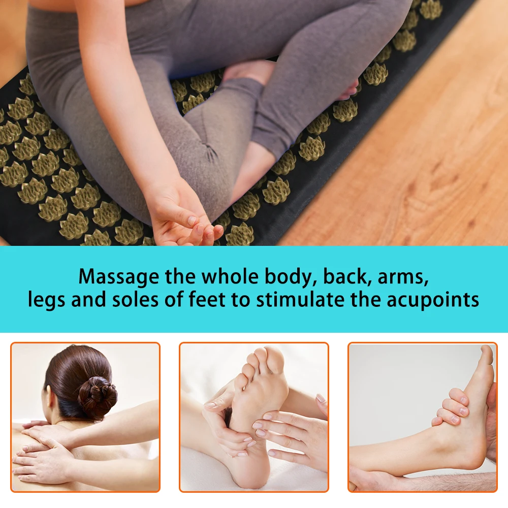 Pranamat Eco Sen Nhọn Thảm Châm Cứu Massage Của Kuznetsov Applicator Cho Cổ Chân Lưng Tập Yoga Bấm Huyệt Massage Mat