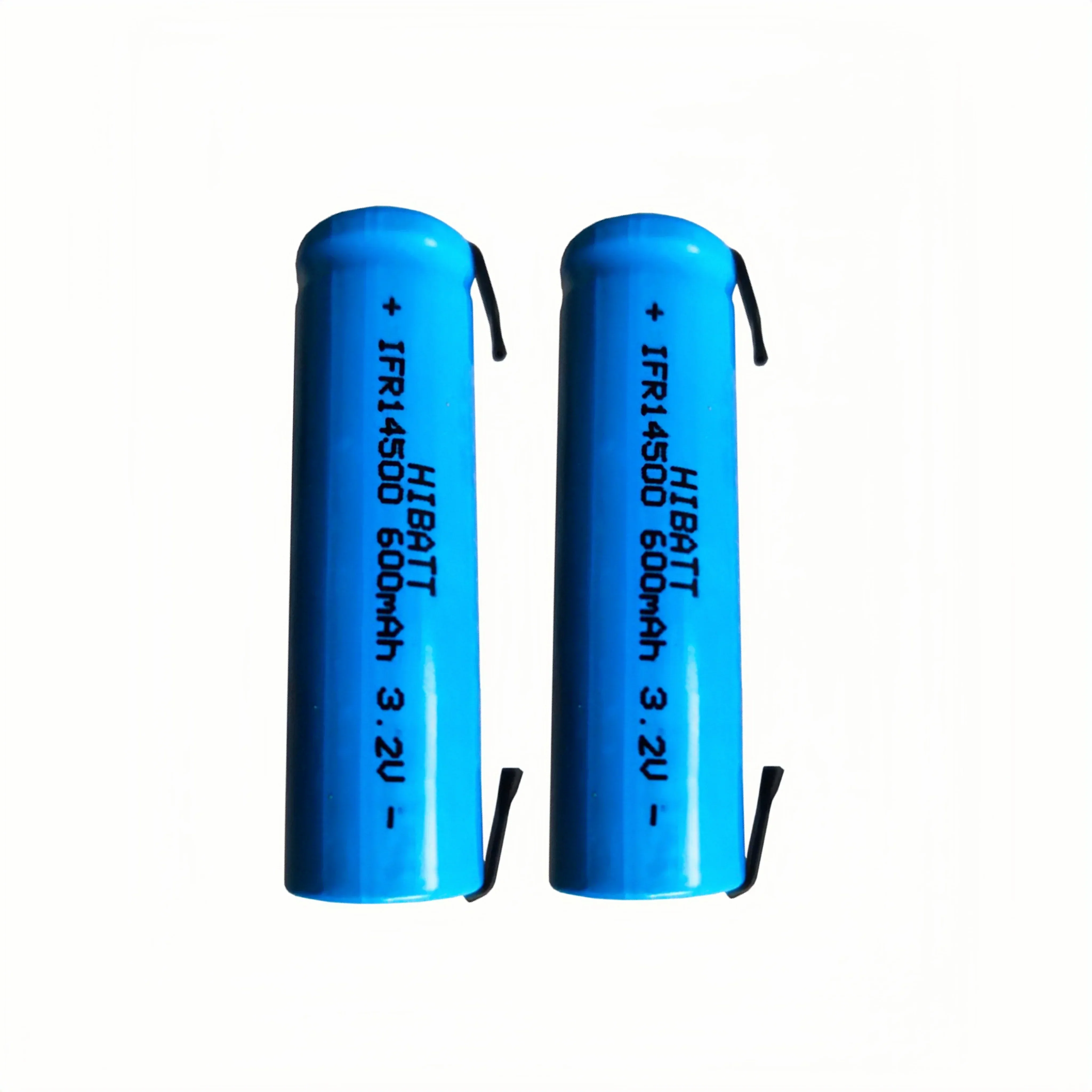 14500 LiFePO4 Battery 3.2V 600mAh with Solder Tabs for Doorbell Shaver Hair Clipper Electric Toothbrush Flashlight Microphone